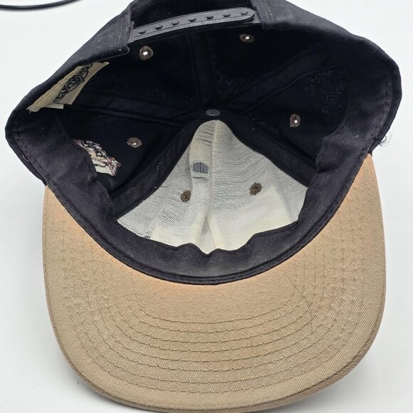Vintage Taz Hat Cap Snap Back Black Tan Mens Looney Tunes Cartoon Made USA 90s - Picture 6 of 9